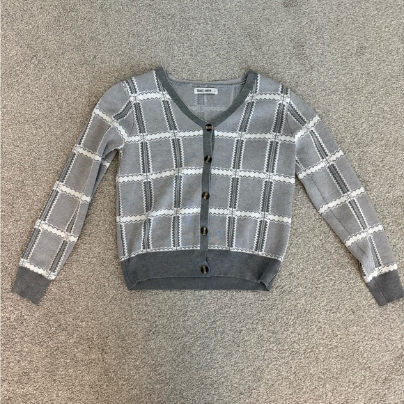 Grace Karin Sweaters - Grace Karin plaid Cardigan Sweater - Women
